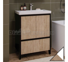 Тумба под раковину без столешницы Velvex Klaufs 60.2D.1Y белая, шатанэ, напольная