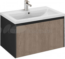 Тумба под раковину без столешницы Velvex Klaufs 70.1Y черная, шатанэ, подвесная