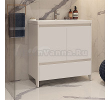 Тумба под раковину без столешницы Velvex Klaufs 80.2D.1Y белая, напольная