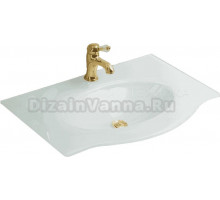 Мебельная раковина Cezares Petalo 87 накладная, белая, прямоугольная, стеклянная