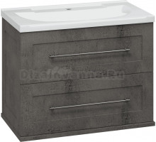 Тумба с раковиной Misty Марта 70 подвесная, темный бетон