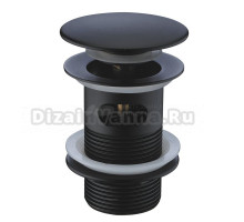 Донный клапан для раковины Wasserkraft A080 с переливом, матовый черный