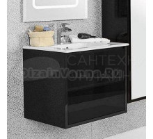 Тумба под раковину без столешницы AQUATON Римини New 60 черный глянец