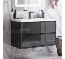 Тумба под раковину без столешницы AQUATON Римини New 80 черный глянец