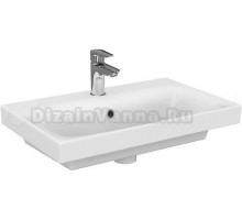 Мебельная раковина Cersanit Moduo slim 60 накладная, белая, прямоугольная, фаянс, со скрытым сливом