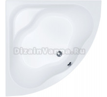 Акриловая ванна 1ACReal ОМР Moscow Щ0000028759 без опоры 150x150 см, угловая, пристенная, белая, четверть круга, с сиденьем