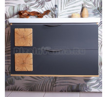 Тумба под раковину без столешницы Бриклаер Фостер 100 дуб золотой, антрацит