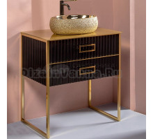 Тумба под раковину без столешницы Armadi Art Monaco 80 для столешницы черная, золото