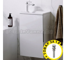 Тумба с раковиной Aqwella 5 stars Accent Accent 42 белая + донный клапан