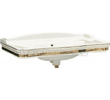 Мебельная раковина Creavit Antik 80 накладная, декор золото, прямоугольная, фарфор