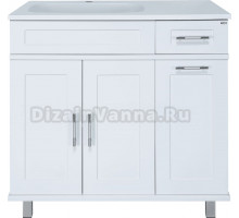 Тумба под раковину без столешницы Misty Купер 90 L белая, с бельевой корзиной