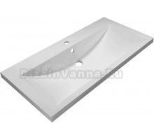 Мебельная раковина 1MarKa Нота New 100 накладная, белая, прямоугольная