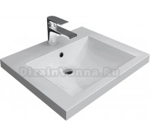 Мебельная раковина 1MarKa Нота New 58 накладная, белая, прямоугольная