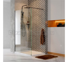 Душевая перегородка Wasserkraft Abens Abens 20W40 120 см, профиль черный + душевая стойка