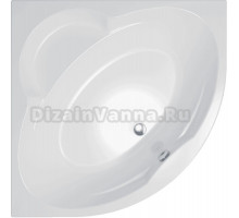 Акриловая ванна 1ACReal Мартин Щ0000045647 без опоры 120x120 см, угловая, пристенная, белая, четверть круга, с сиденьем