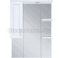 Зеркало Misty Дива 75 c подсветкой, белое, левое