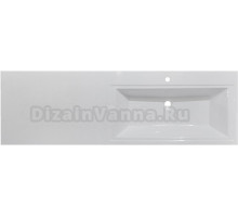 Раковина над стиральной машиной Эстет Даллас 150 R белая, прямоугольная, искусственный камень, со столешницей слева