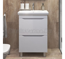 Тумба под раковину без столешницы Vigo Grani 60 напольная, 2 ящика, белая