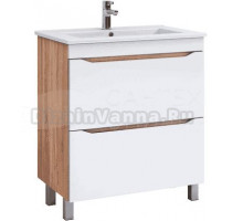 Тумба под раковину без столешницы Vigo Grani 75 напольная, 2 ящика, дуб сонома