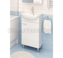 Тумба с раковиной Runo Кипарис 45 белая