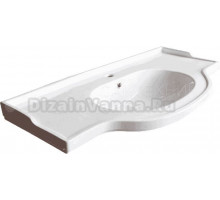 Мебельная раковина Comforty 105 накладная, белая, прямоугольная, фаянс