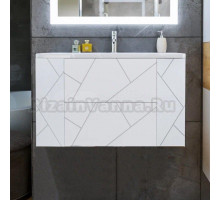 Тумба под раковину без столешницы Бриклаер Кристалл 90 белая матовая