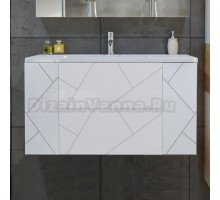 Тумба под раковину без столешницы Бриклаер Кристалл 100 белая матовая