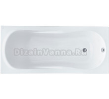 Акриловая ванна Santek Каледония 160x75 см, пристенная, белая, с каркасом, со сливом-переливом, 160х75