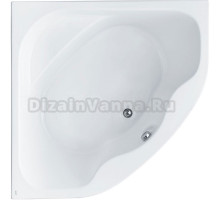 Акриловая ванна Santek Мелвилл 140x140 см, угловая, пристенная, белая, четверть круга, с каркасом, с сиденьем, со сливом-переливом, 140х140