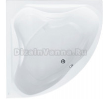 Акриловая ванна Santek Сан-Паулу 150x150 см, угловая, пристенная, белая, четверть круга, с каркасом, с сиденьем, со сливом-переливом, 150х150