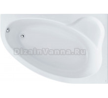 Акриловая ванна Santek Эдера 170x100 см, угловая, правая, пристенная, белая, асимметричная, с каркасом, с сиденьем, со сливом-переливом, 170х100 R