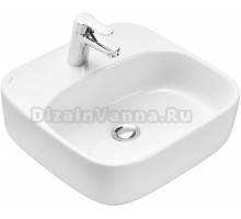 Накладная раковина AQUATON Одри 42 белая, квадратная, с 1 отверстием под смеситель