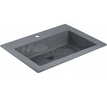 Мебельная раковина Vincea 60 накладная, серая, прямоугольная, искусственный камень