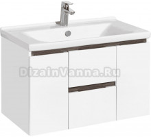 Тумба под раковину без столешницы AQUATON Рене 80 белая, грецкий орех