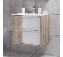 Тумба под раковину без столешницы AQUATON Бостон 60 дуб эврика, белый глянец
