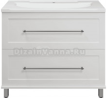 Тумба под раковину без столешницы Misty Марта 100 напольная, белая глянцевая
