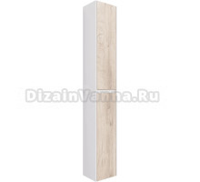 Шкаф-пенал для ванной Dreja Slim 30 белый глянец, дуб кантри