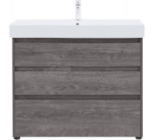 Тумба под раковину без столешницы Aquanet Nova Lite 100 напольная, дуб рошелье, 3 ящика