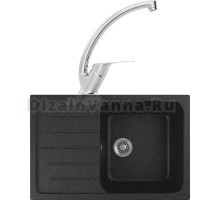 Комплект Мойка кухонная Domaci Бьелла DMC-76 черная + Смеситель для кухни MEGA Mega MG-BMK016 хром
