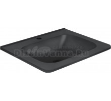 Мебельная раковина Vincea VCB-2VP600B 59 накладная, черная, прямоугольная, искусственный камень