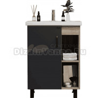 Тумба под раковину без столешницы Onika Тимбер 60.01 серая, дуб сонома, для раковины Cersanit Como 60