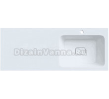 Раковина над стиральной машиной IDDIS Optima Home 110 R глянцевая белая, прямоугольная, искусственный камень, со столешницей слева, с кронштейном