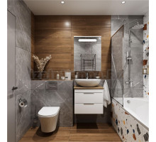 Мебель для ванной комнаты STWORKI Копенгаген 60 белая, с раковиной STWORKI Moduo 55 Leaf