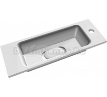 Мебельная раковина Jorno Modul 60 накладная, глянцевая белая, прямоугольная, искусственный мрамор