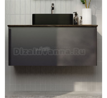 Тумба под раковину со столешницей Raval Morelle 100, подвесная, антрацит, трюфель