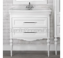 Тумба с раковиной ValenHouse Эстетика 80, белая, подвесная, ручки хром, раковина Модерн