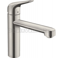 Комплект Смеситель Hansgrohe Focus M42 71806800, сталь + Фартук, черный