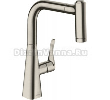 Комплект Смеситель Hansgrohe Metris M71 14834800, сталь + Фартук, черный