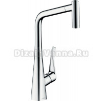 Комплект Смеситель Hansgrohe Metris M71 73801000, хром + Фартук, черный