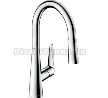 Комплект Смеситель Hansgrohe Talis M51 73851000, хром + Фартук, черный